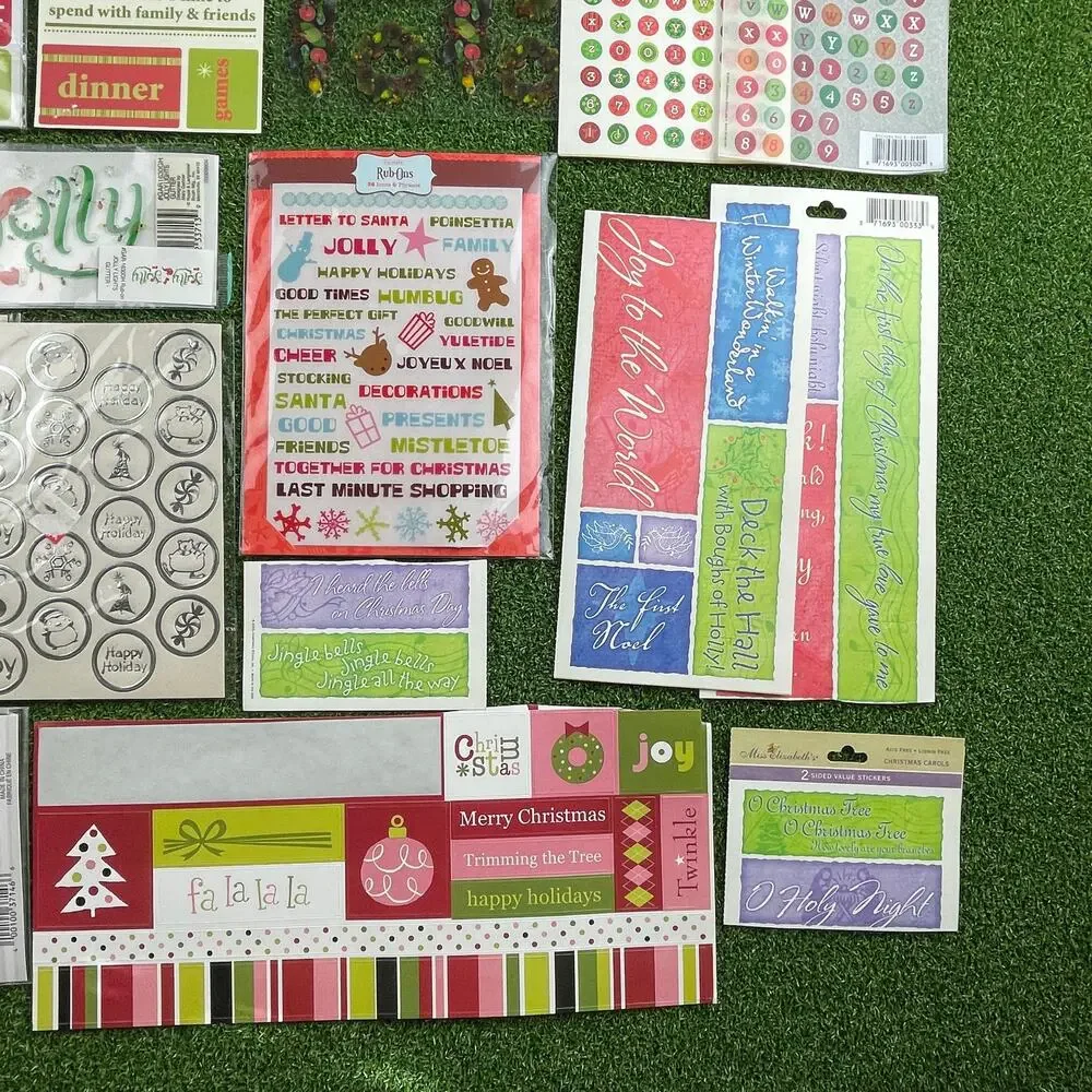 Vintage Mixed Lot Christmas Holiday Scrapbooking Planner Stickers